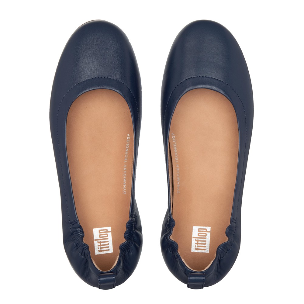 Fitflop Womens Ballet Flats Navy - Allegro Soft Leather - SR1326504